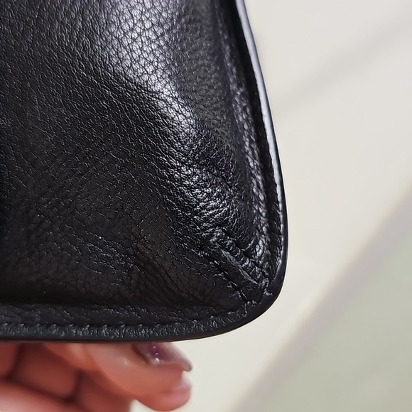 Michael Kors Black Smooth Leather Braided Snap Detail Minibag/Wristlet EUC - Picture 6 of 14